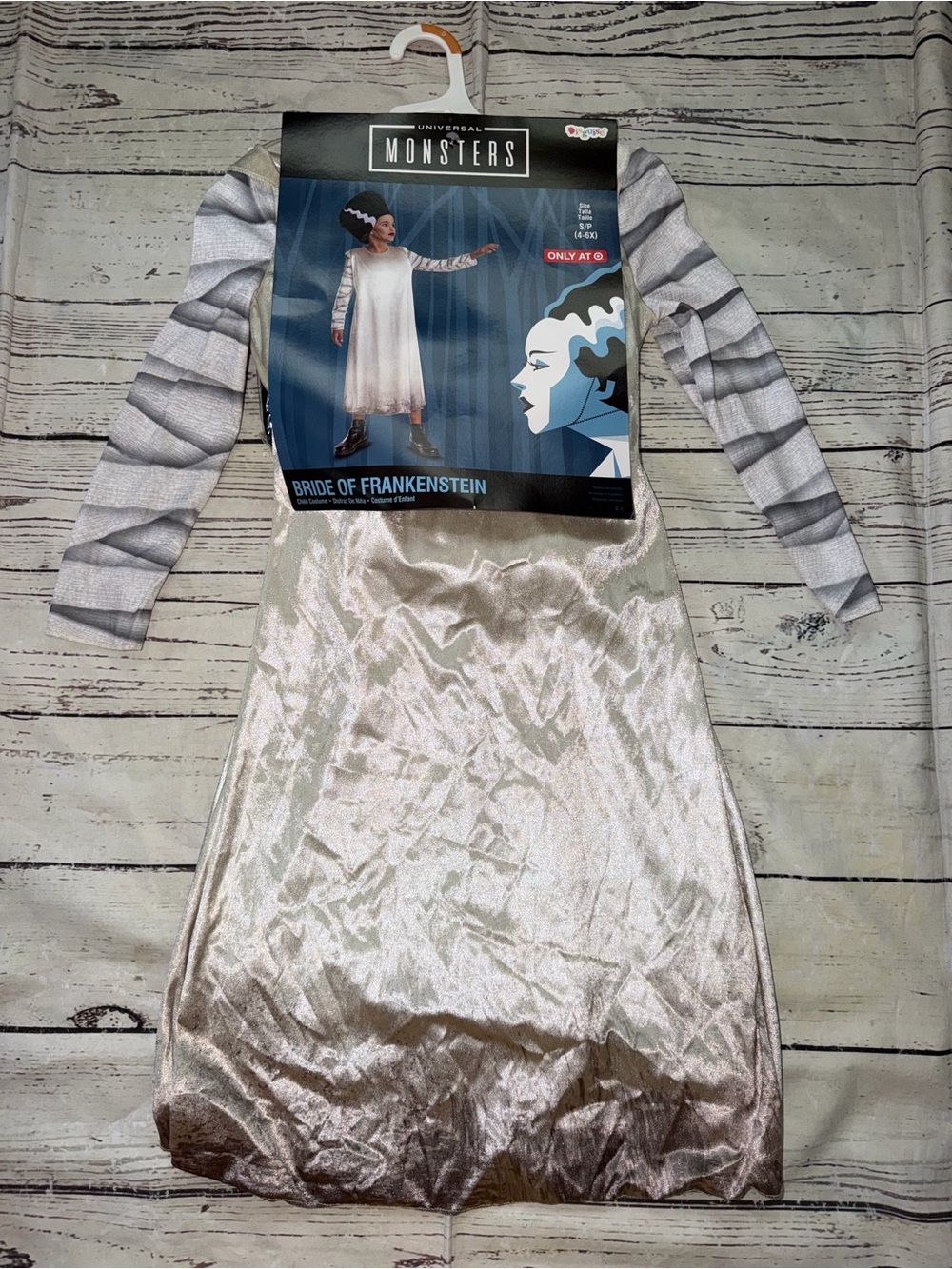 Disguise Bride of Frankenstein Costume Silver and Gray Dress